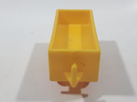 Vintage Yellow Plastic Open Top Train Car with Red Wheels