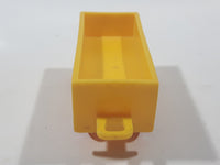 Vintage Yellow Plastic Open Top Train Car with Red Wheels