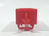 Vintage Red Plastic Open Top Train Car with Red Wheels