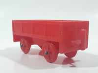 Vintage Red Plastic Open Top Train Car with Red Wheels