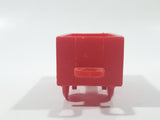 Vintage Red Plastic Open Top Train Car with Red Wheels