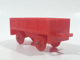 Vintage Red Plastic Open Top Train Car with Red Wheels