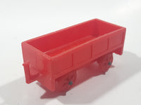 Vintage Red Plastic Open Top Train Car with Red Wheels