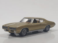 2003 Johnny Lightning 1969 Pontiac GTO Gold Die Cast Toy Car Vehicle with Opening Hood