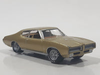 2003 Johnny Lightning 1969 Pontiac GTO Gold Die Cast Toy Car Vehicle with Opening Hood