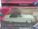 Solido Sixties 4505 1961 Ford Thunderbird Light Green 4 3/4" Long Die Cast Toy Car Vehicle with Opening Hood in Display Case New in Box
