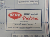 Vintage 1958 Home Oil Distributors Road Maps of Victoria Vancouver 18" x 26 1/2"