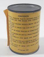 1992 Road Kill Brand Pickled Possum Parts Yellow Paper Label Gag Gift Can Sissonville West Virginia