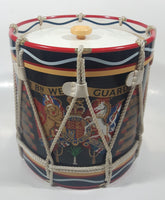 Vintage British Royal Navy 1st Battalion Welsh Guards 6 5/8" Tall Military Drum Shaped Ice Bucket Pail with Rope Overlay