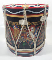 Vintage British Royal Navy 1st Battalion Welsh Guards 6 5/8" Tall Military Drum Shaped Ice Bucket Pail with Rope Overlay