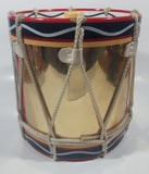 Vintage British Royal Navy 1st Battalion Welsh Guards 6 5/8" Tall Military Drum Shaped Ice Bucket Pail with Rope Overlay