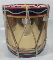 Vintage British Royal Navy 1st Battalion Welsh Guards 6 5/8" Tall Military Drum Shaped Ice Bucket Pail with Rope Overlay