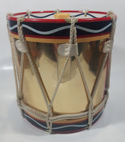 Vintage British Royal Navy 1st Battalion Welsh Guards 6 5/8" Tall Military Drum Shaped Ice Bucket Pail with Rope Overlay