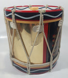 Vintage British Royal Navy 1st Battalion Welsh Guards 6 5/8" Tall Military Drum Shaped Ice Bucket Pail with Rope Overlay