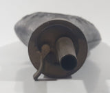 Antique 19th Century Civil War Style Cannons Rifles Flag Themed Bulb Shaped 7 1/4" Copper Metal Rifle Gun Powder Flask Bottle