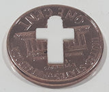 1998 United States of America One Cent In God We Trust Liberty Copper Metal Coin White Plastic Crucifix Cross