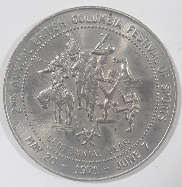 Vintage 1971 May 20th June 7th Centennial Year 72nd Annual British Columbia Festival Of Sports One Dollar Metal Coin