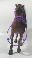 2012 Mattel Barbie and Her Sisters In A Pony Tale Brown Horse with Teal Saddle and Accessories 9 1/4" Tall Toy Horse Figure