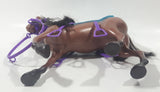 2012 Mattel Barbie and Her Sisters In A Pony Tale Brown Horse with Teal Saddle and Accessories 9 1/4" Tall Toy Horse Figure