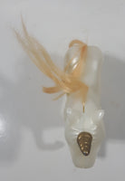 White Unicorn with Gold Horn 6 1/2" Tall Plastic Toy Figure