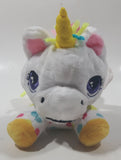 Sunny Days Entertainment White Spotted Rainbow Unicorn 6" Long Plush Stuffed Character