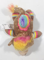 2021 Basic Fun Cutetitos Carnival Itos Brown Rainbow Striped Monkey with Gold Stars 8" Long Plush Stuffed Character
