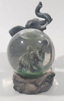 Elephant and Baby Elephant Snow Globe 4" Wide Resin Wildlife Ornament