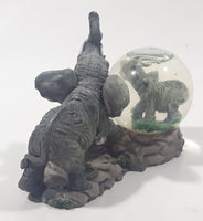 Elephant and Baby Elephant Snow Globe 4" Wide Resin Wildlife Ornament