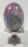 Egg on Pedestal 5 3/4" Tall Ceramic Ornament Signed