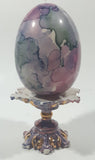 Egg on Pedestal 5 3/4" Tall Ceramic Ornament Signed