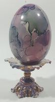 Egg on Pedestal 5 3/4" Tall Ceramic Ornament Signed