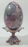 Egg on Pedestal 5 3/4" Tall Ceramic Ornament Signed