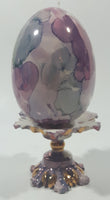 Egg on Pedestal 5 3/4" Tall Ceramic Ornament Signed