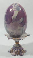 Egg on Pedestal 5 3/4" Tall Ceramic Ornament Signed