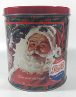 1994 Pepsi Cola Santa Claus Your Good Old Friend Seasons Greetings Christmas Holidays " Tall Tin Metal Container