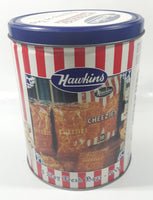 HTF Hawkins Cheezies Corn Snacks "Always on Top" Fresh, Crisp, and Delicious Limited Edition Tin Metal Canister