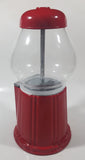 Vintage Style Embossed Leaf Pattern Red Metal Glass Globe 9" Tall Gumball Machine Candy Dispenser