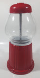 Vintage Style Embossed Leaf Pattern Red Metal Glass Globe 9" Tall Gumball Machine Candy Dispenser