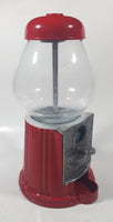 Vintage Style Embossed Leaf Pattern Red Metal Glass Globe 9" Tall Gumball Machine Candy Dispenser