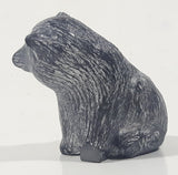 A Wolf Original Baby Bear Cub Sitting 2 1/2" Tall Carved Soapstone Wildlife Sculpture Chipped Paw