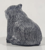 A Wolf Original Baby Bear Cub Sitting 2 1/2" Tall Carved Soapstone Wildlife Sculpture Chipped Paw