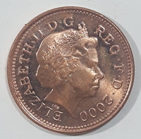 2000 UK Great Britain One Penny Queen Elizabeth II D.G. Reg F.D Metal Coin