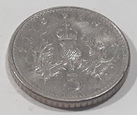 1990 UK Great Britain Five Pence 5 Queen Elizabeth II D.G. Reg F.D Metal Coin