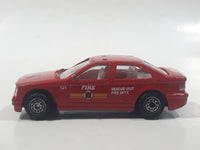 Unknown Brand #121 Fire Dept Rescue Unit Red Sedan Die Cast Toy Car Vehicle