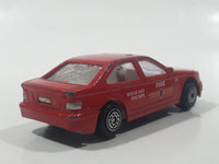 Unknown Brand #121 Fire Dept Rescue Unit Red Sedan Die Cast Toy Car Vehicle