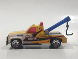 2002 Matchbox Service Station GMC Wrecker Tow Truck Rapid Rescue Yellow Die Cast Toy Car Vehicle