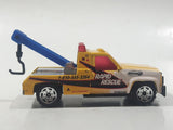 2002 Matchbox Service Station GMC Wrecker Tow Truck Rapid Rescue Yellow Die Cast Toy Car Vehicle