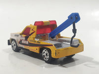 2002 Matchbox Service Station GMC Wrecker Tow Truck Rapid Rescue Yellow Die Cast Toy Car Vehicle