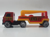 Vintage 1980 Buddy L Fire Dept Semi Ladder Truck Red Pressed Steel and Plastic Die Cast Toy Car Vehicle