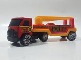 Vintage 1980 Buddy L Fire Dept Semi Ladder Truck Red Pressed Steel and Plastic Die Cast Toy Car Vehicle